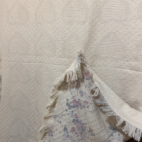 Vintage Throw Blanket Afghan Woven Cotton Shabby - Picture 8 of 8